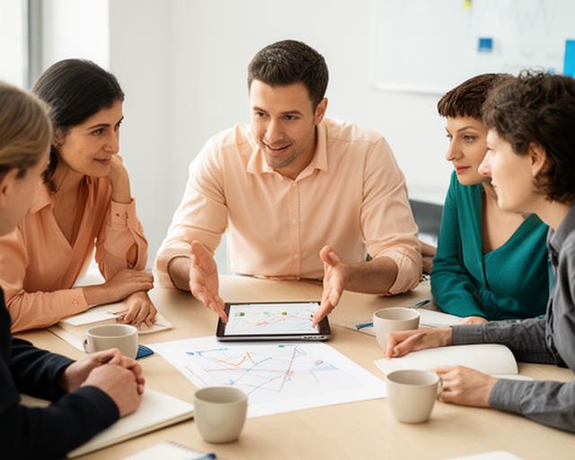Das erfahrene Trainerteam von Globale Märkte Finanzbildung in Frankfurt bei der gemeinsamen Chartbesprechung